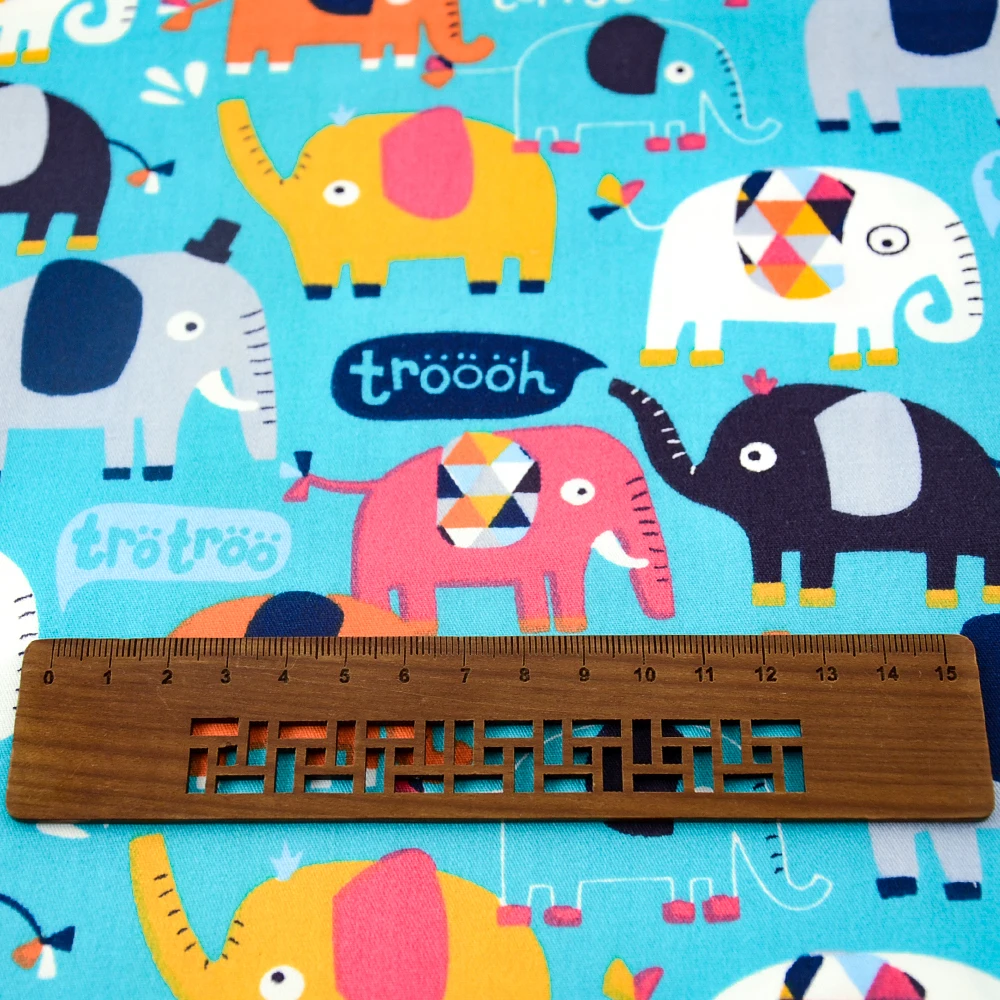 Закладка Telas слон узор 100% хлопок ткань метр африканская DIY платье постельное