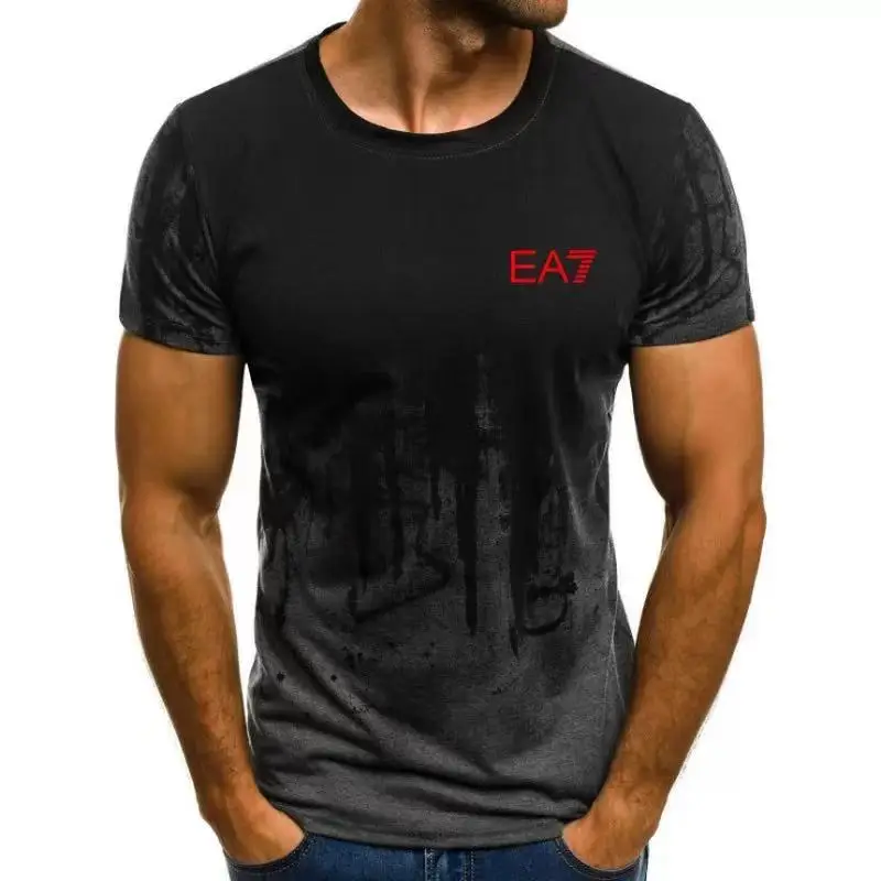 

Summer men's breathable sportswear quick-drying clothes basketball sports fitness EA7 printing short-sleeved men's T-shirt