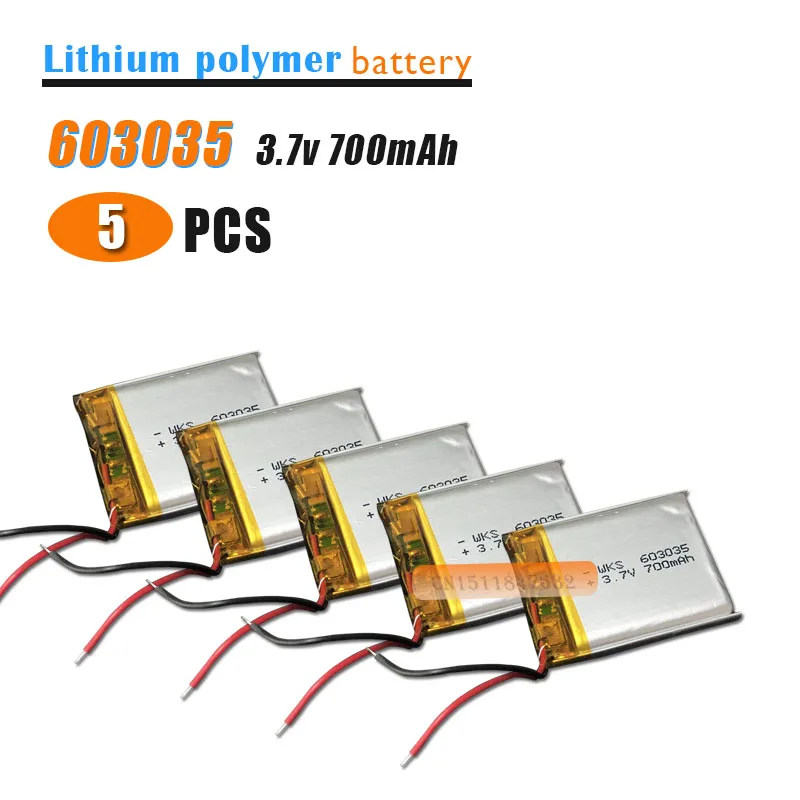 5 шт. литий полимерные аккумуляторные батареи 3 7 в 700 мАч|Перезаряжаемые батареи| |