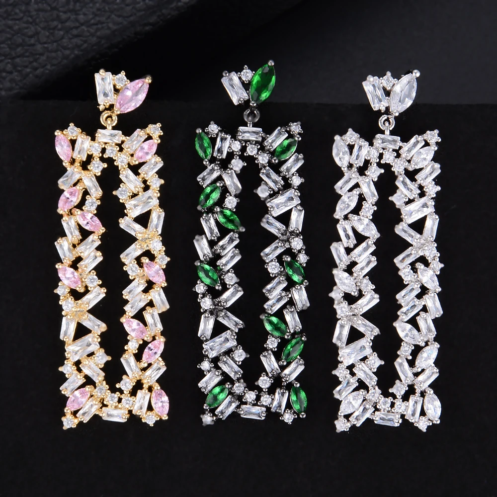 

New Trendy 19mm Fashion Trendy Daisy Flower Cubic Zirconia Wedding EngagementParty Dress up Earring Fashion Jewelry for Women