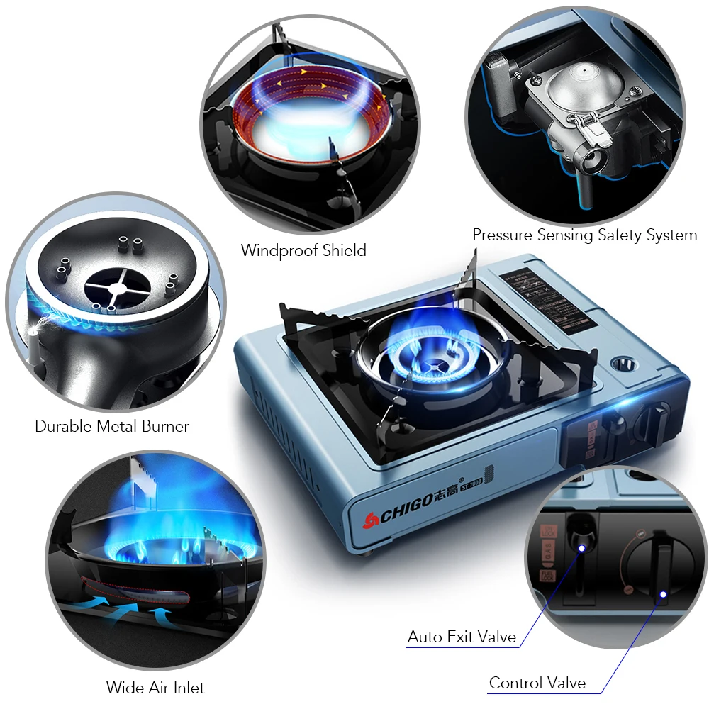 

Outdoor Portable Cassette Gas Stove Windproof Wild Gas Barbecue Camping Hiking Travel Cooker Applicable Grill Dual Stove 3 Types