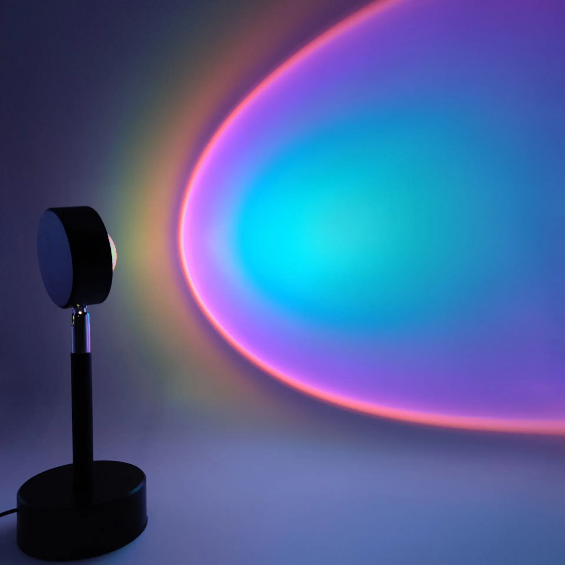 

Sunset Rainbow Projector Night Lights Usb Bedside Table Lamp Valentines Day Gift Lamps Bedroom Bar Coffee LED Atmosphere Light