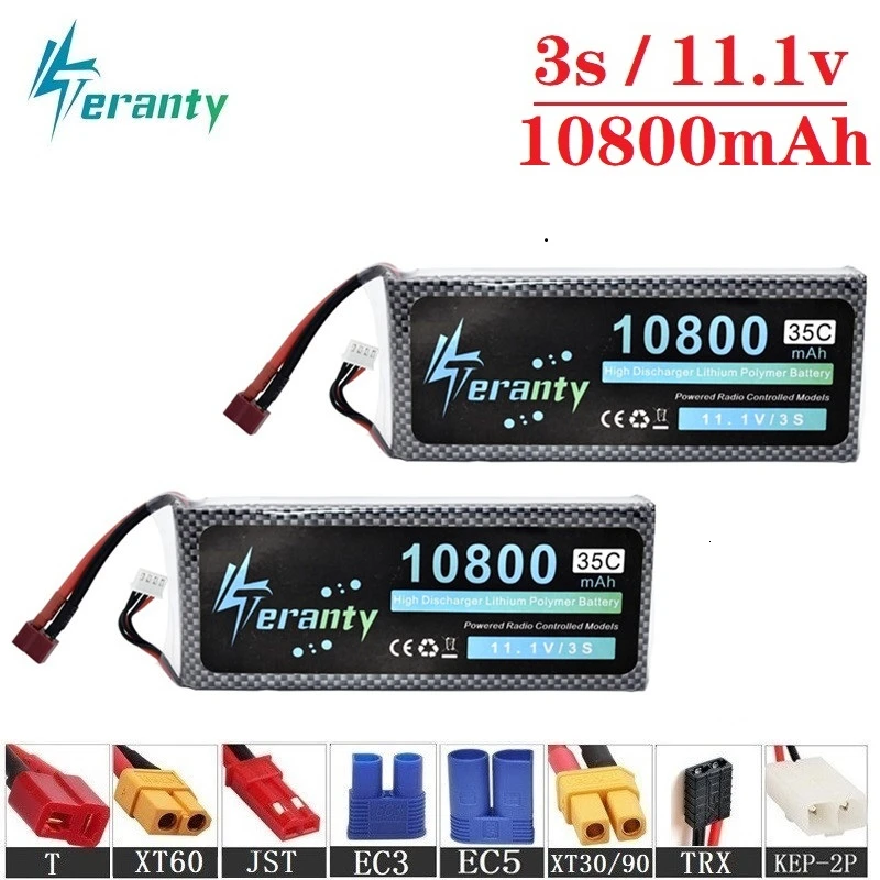 3s 10800mAh 11.1v Lipo Battery For RC Drone Helicopter Car Boat Quadcopter Parts T/XT60 Plug 35C Lithium Polymer battery | Игрушки и