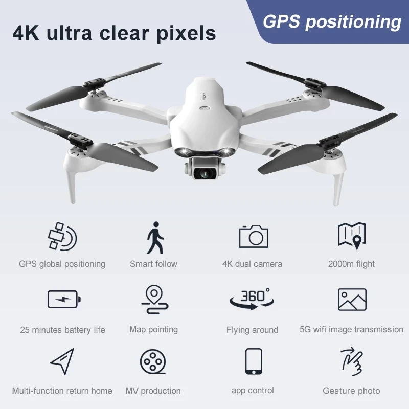 4DRC F10 5G 4K GPS componentes para drones RC 3,7 V 1600MAH bater&iacute;a de la h&eacute;lice USB F10 accesorios para drones RC F10 F-10 bater&iacute;a F10 cuchillas-2
