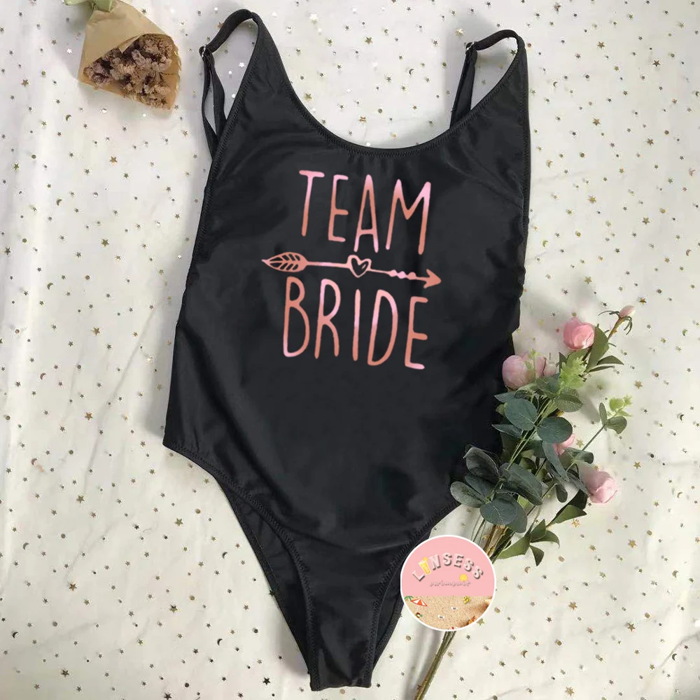 Цельный купальник с подкладкой для команды невесты женский регулируемыми