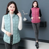 woman jacket vest autumn winter cotton womens short sleeveless down cotton padded vest plus size coat chaleco mujer wholesale