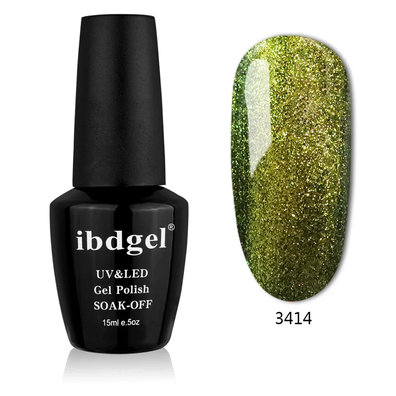 ibdgel 15ML Хамелеон Волшебный гель для ногтей Лак Замочить от УФ-геля Сияющий цвет Гель-лак Нужен черный цвет Основа Гель для ногтей Маникюр - Цвет: 3414