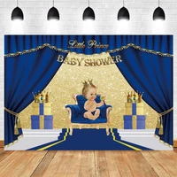 yeele blue curtain golden crown royal gold newborn baby shower boy birthday backdrop vinyl photography background photophone