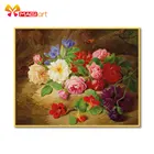 вышивка крестом наборы рукоделие, наборы для вышивки 11CT водорастворимые рисунки на холсте 14CT красивые цветы и бабочки-NCMF323