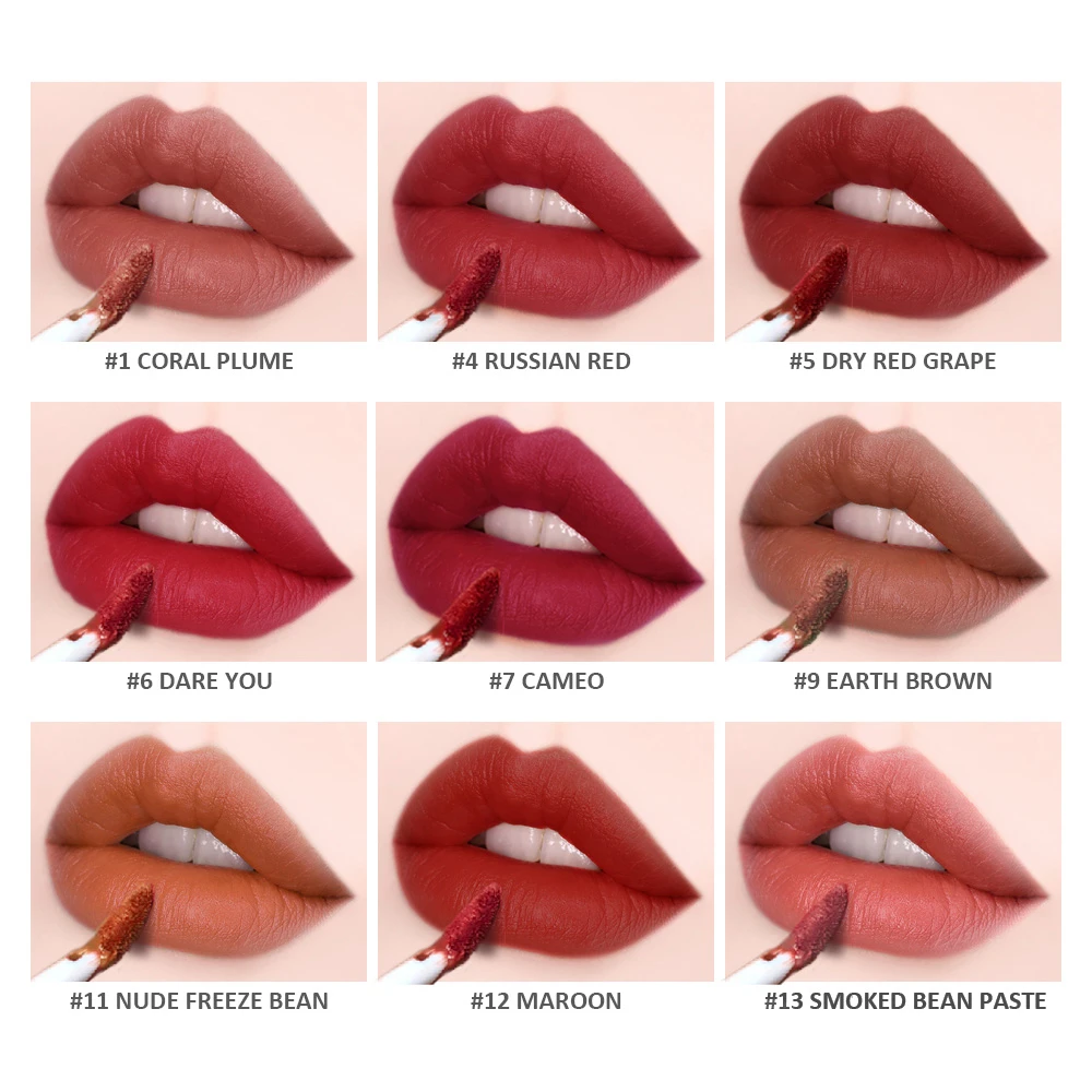 SANIYE Brand Makeup Nude Lip Gloss Waterproof Liquid Matte Lipstick Long Lasting 4g Quick Dry Red Cosmetics |