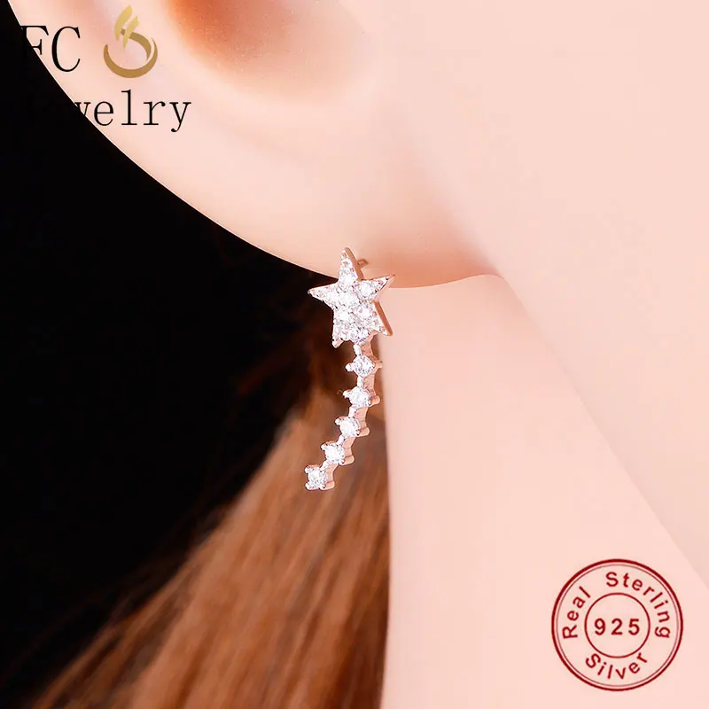 FC ювелирные изделия 100% Серебро 925 пробы панковские Геометрические линии звезда