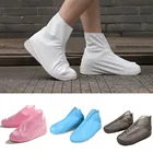Латексные водонепроницаемые чехлы для обуви, Нескользящие Чехлы унисекс для дождевых сапог, однотонные многоразовые латексные Защитные чехлы для обуви, чехол для ног