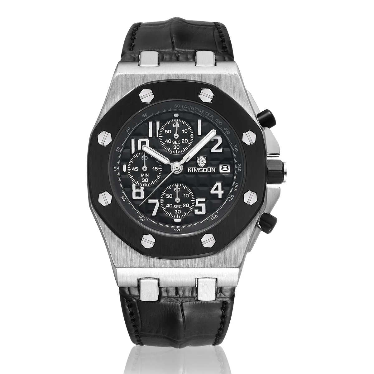 Switzerland Royal Rolexable Japan Miyota кварц часы три глаза многофункциональный синхронизации кожа водонепроницаемый календарь montre homme - Цвет: Красный