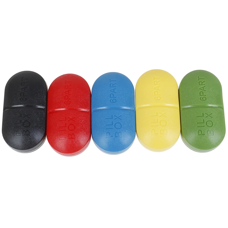 Мини футляр для таблеток портативный медицинский чехол с 6 сетками модный