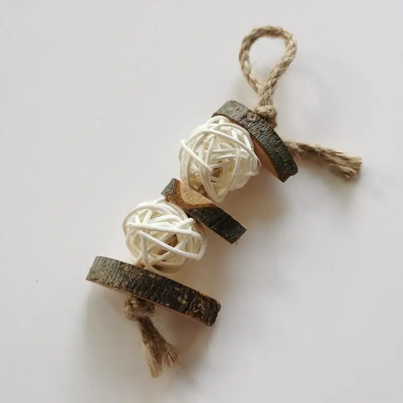 

1 Pcs Pet Bird Toys Natural Wooden Bird Bite Resistant Toy Creative Parrot Cage Hanging Parakeet Chewing Toy Birds Accessories