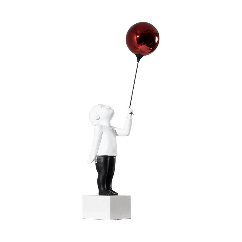 

Simple modern Balloon Boy Figure ornament Nordic Light luxury sculpture soft ornament