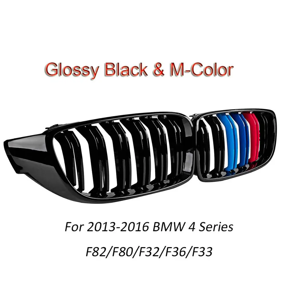 1 пара глянцевая/матовая Черная передняя решетка для радиатора двойная M4