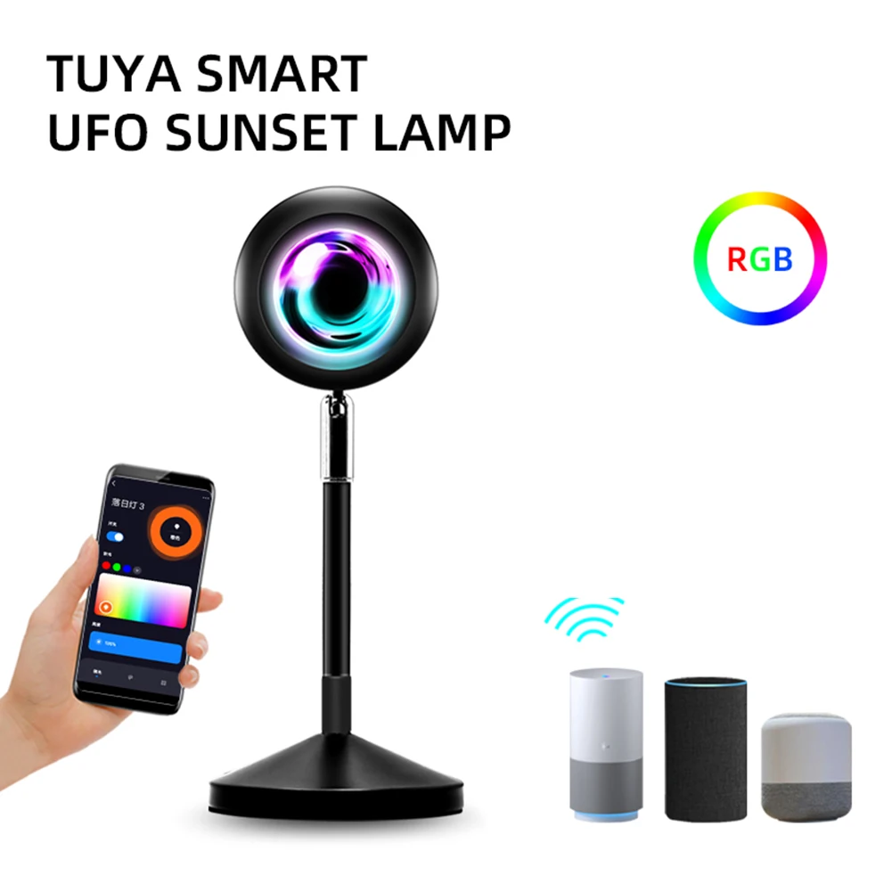 

Smart Bluetooth USB Sunset Projector Night Sunset Projection Lamp Light APP Remote Led Lights for Room Decoration Christmas Gift