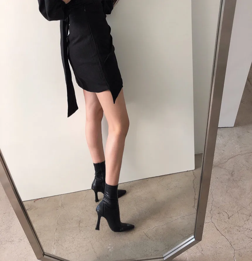 

2020 New Spring Womens Two 2 Piece Set Long Sleeve V-neck Blouses and High Waist Irregular Sexy Pencil Mini Dress Ladies Suit