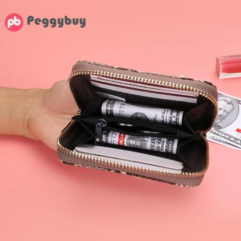 Модный клатч из искусственной кожи женский короткий кошелек со змеиной