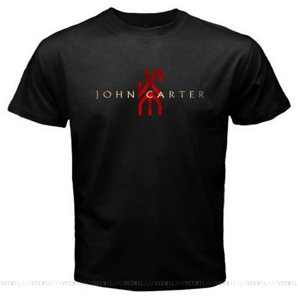 Новинка Мужская черная футболка с логотипом JOHN CARTER размер S M L XL 2XL 3XL базовые
