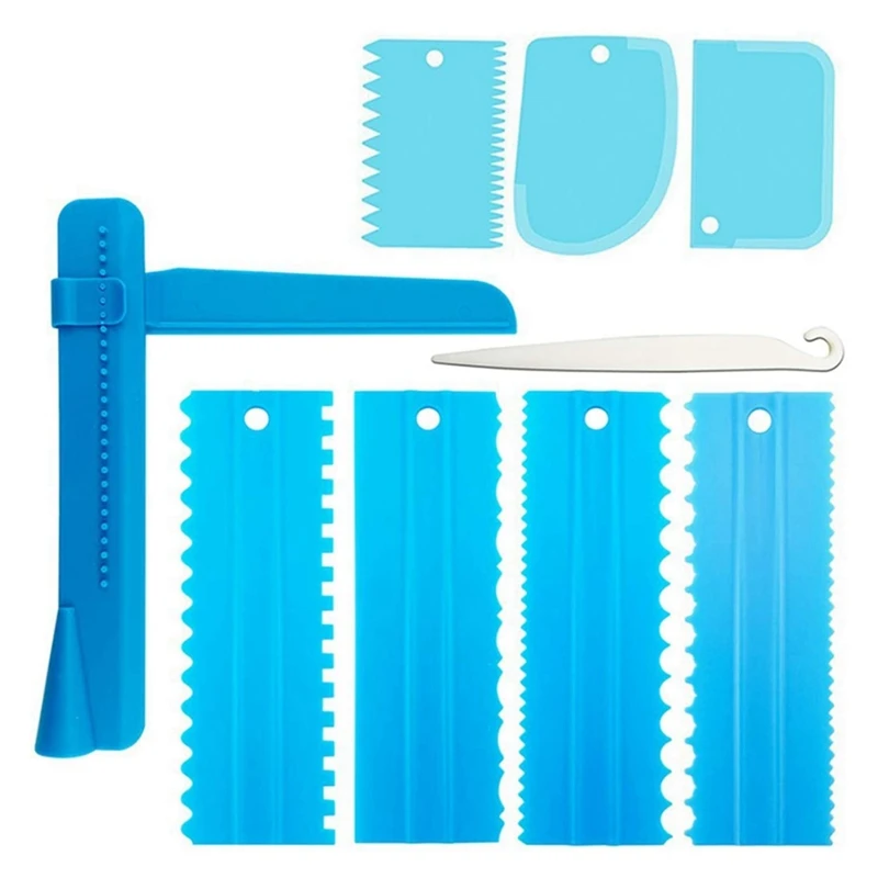 

9 шт торт набор скребков для края торта Скребок с регулируемым масло гладкой крем скребок Инструмент для украшения торта гребень