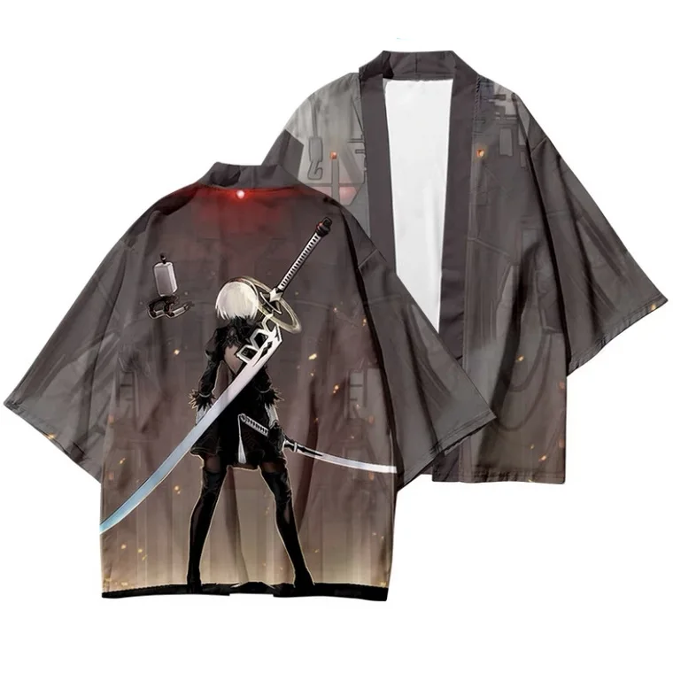 

New Game NieR Automata YoRHa No.2 Type B Cloak Cosplay Costumes Japanese Kimono Kids Adult Yukata Haori Cardigan Jacket Pajamas