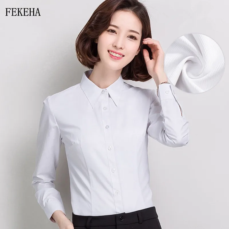 Блузка Женская Офисная с V образным вырезом и длинным рукавом|Рубашки| |