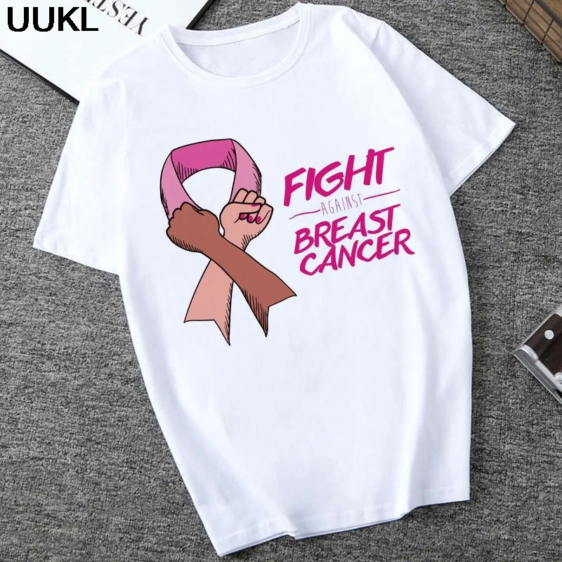 Женская футболка с надписью Moda летняя женская в стиле Харадзюку для борьбы раком