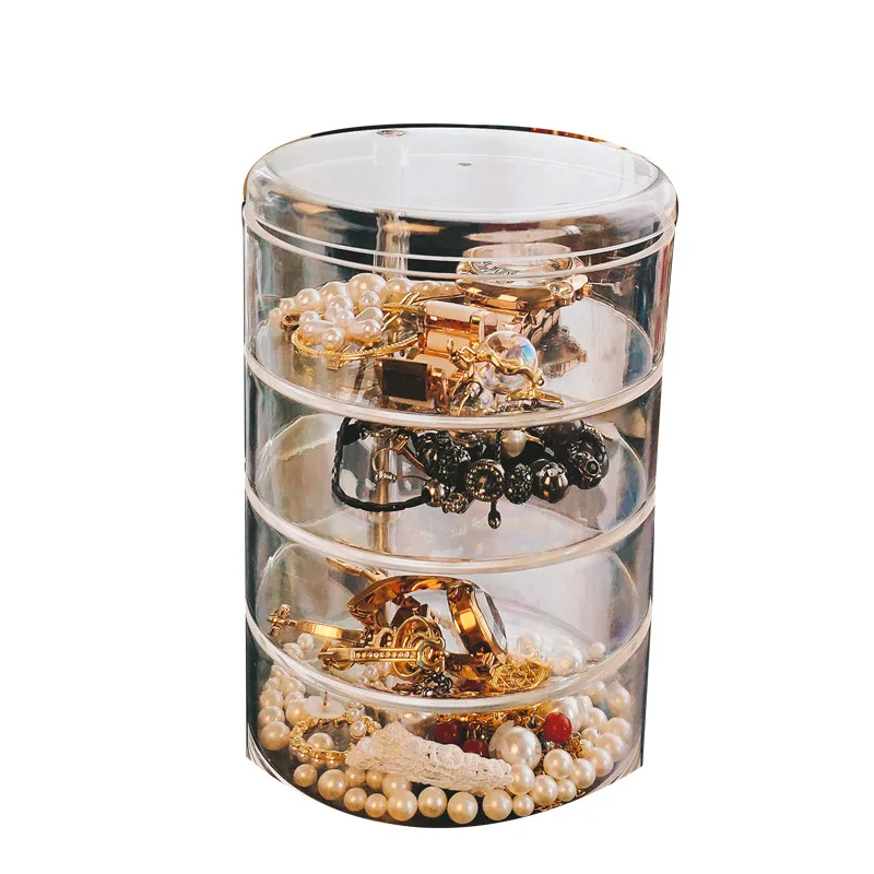 

Multifunctional Storage Box Jewelry Box Multi-layer Ring Earring Storage Box Transparent Rotating Jewelry Box Organizer