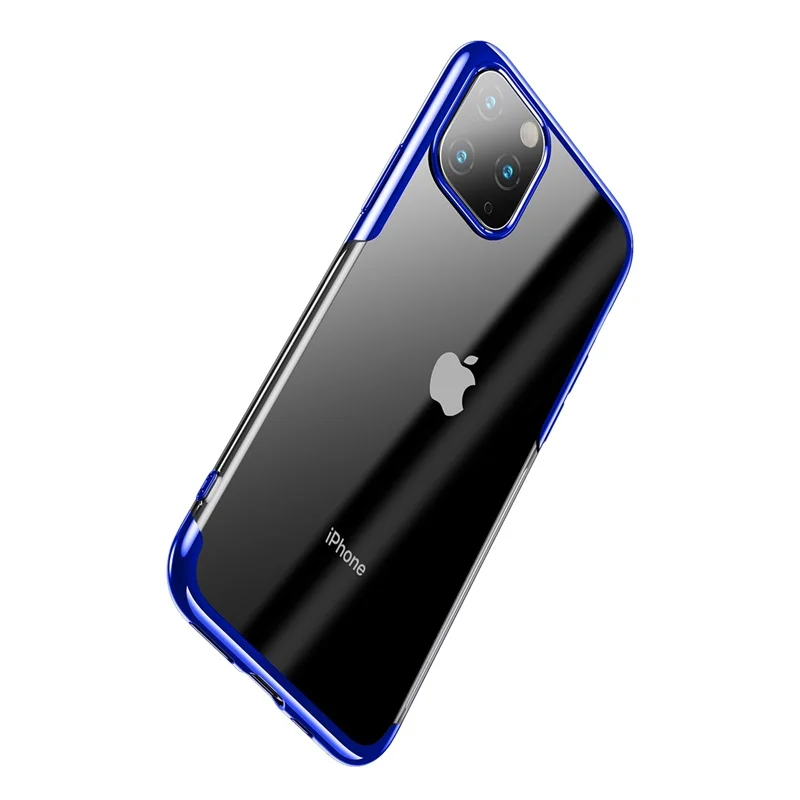 Роскошный прозрачный чехол Baseus для iPhone 11 Pro Max, ультра тонкий чехол для iPhone 11 Pro Max 5,8 6,1 6,5, чехол s, новейший чехол - Цвет: Синий