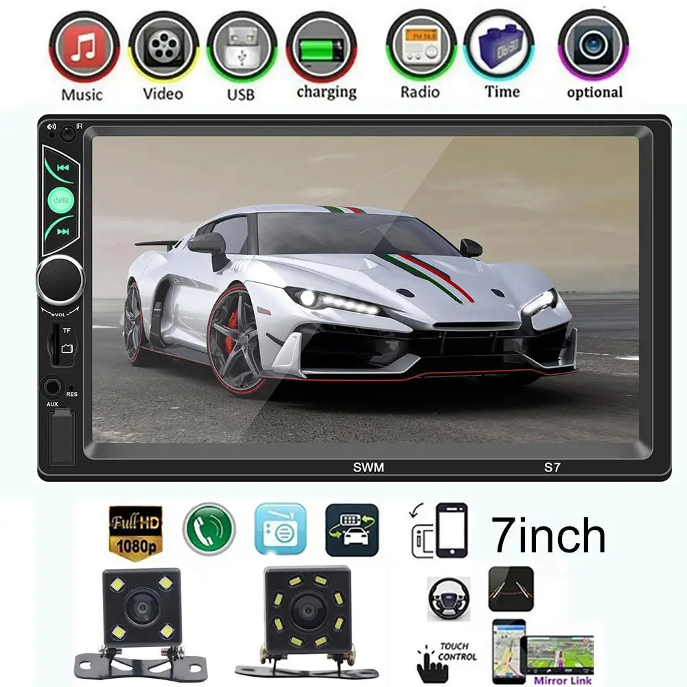Автомагнитола S7 HD с сенсорным экраном 7 дюймов 2 Din Bluetooth MP5 проигрыватель карт
