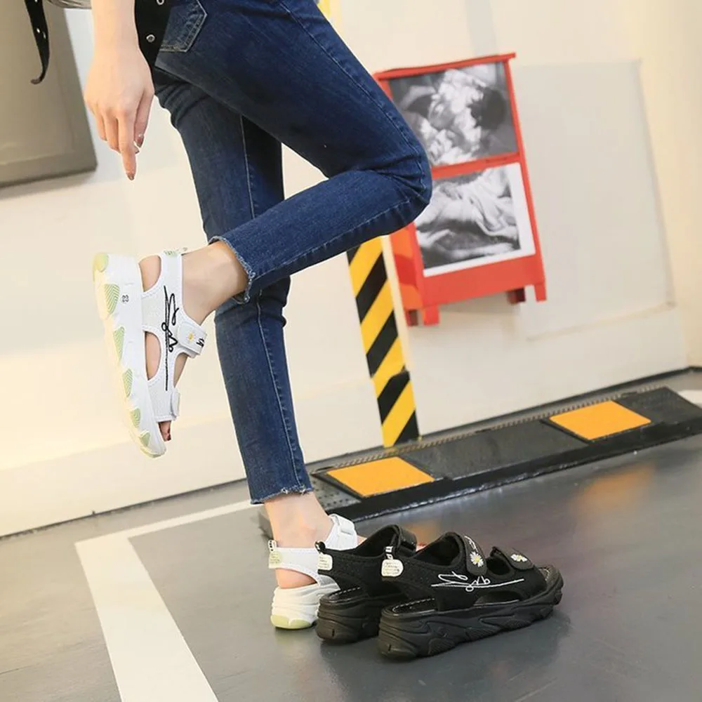 Сандалии женские с застежкой-липучкой уличные пляжные Босоножки на платформе