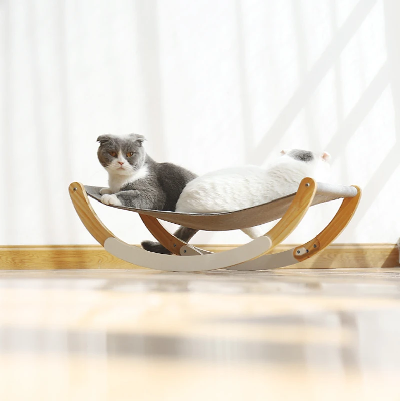 

Cat Bed House For Cats Hammock Kitten Rocking Chair Solid Wood Bed Swing Cat Basket Beds And Houses For Cat Pet Supplies Dog Ded