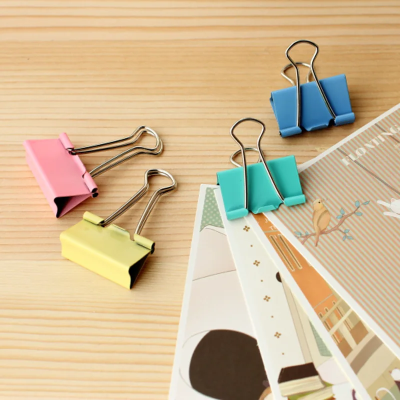24 pcs Colour Long Tail Clip 32mm Swallow Test Paper Data Binder Bill Office Stationery Manufacturer Direct Sales | Канцтовары для