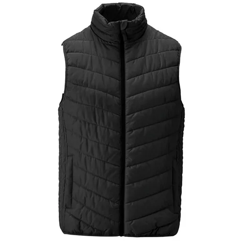 09Black Giordano мужские куртки со стоячим воротником, без рукавов, стеганая куртка Homme с двойным карманом на молнии, Теплая мужская куртка, 01079724 - Цвет: 09Black
