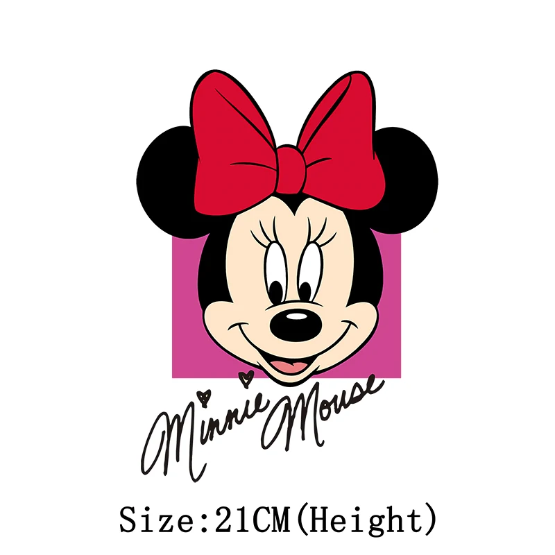 Kawaii Mickey Minnie Mouse Patches Fashion Iron-on Transfers for Clothing Heat Transfer Stickers Men/Women/Kids Patch on Clothes images - 6