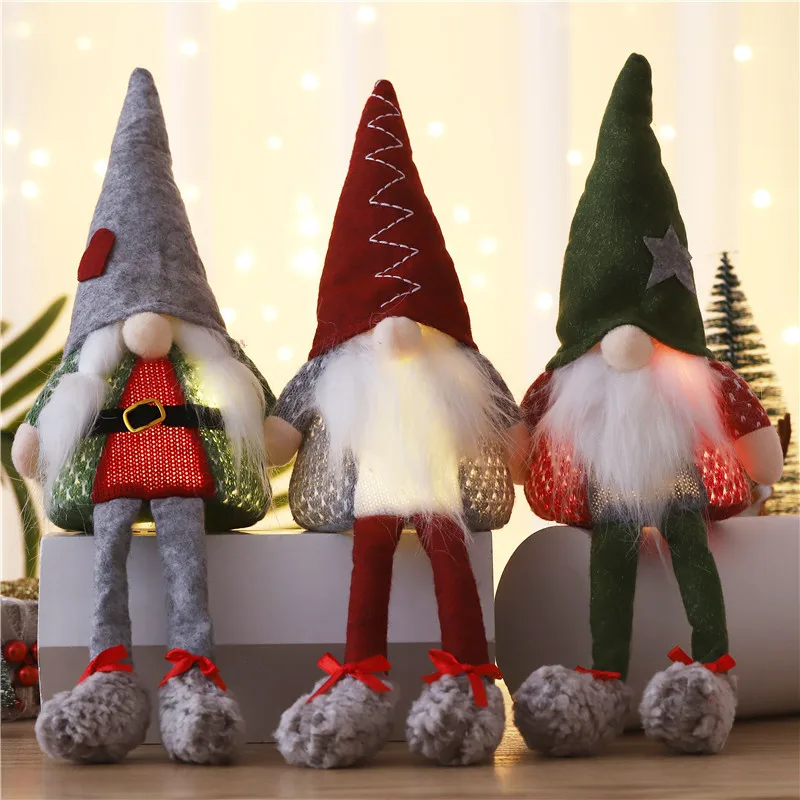 

Светящийся гном, Рождество, безликая кукла, искусственная для дома, Рождественское украшение, Рождество, Новый год 2022