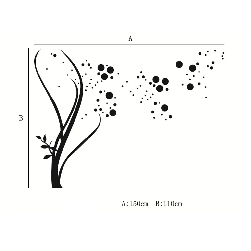 Акриловые зеркальные наклейки с большим деревом Комбинированные Украшения для
