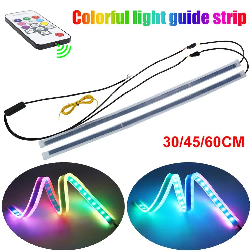 12в 16в Автомобильные светодиодные DRL дневные ходовые огни RGB Светодиодные полосы