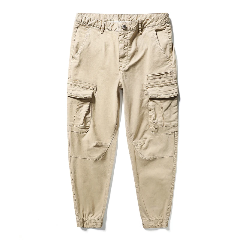 

Casual Trousers Men Autumn Winter Fashion Slim Cargo Pants Cotton 4 Colors