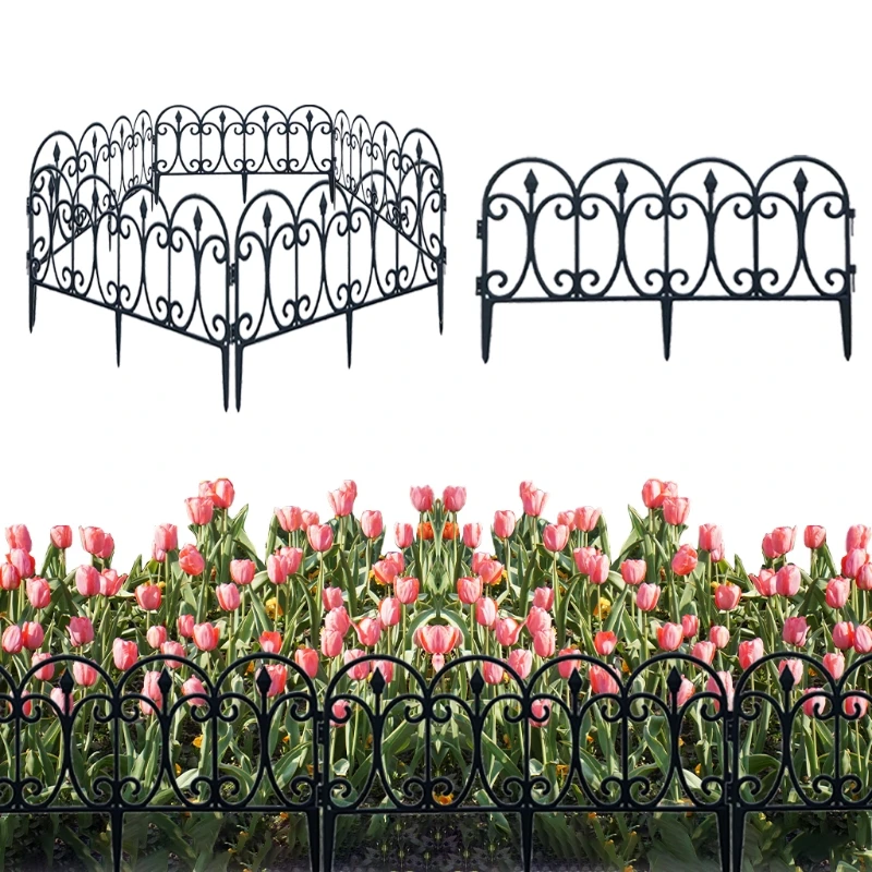 

H58C 5pcs Decorative Garden Fence Outdoor Rustproof Landscape Wire Border Folding Patio Fences Flower Bed Fencing Barrier Panels