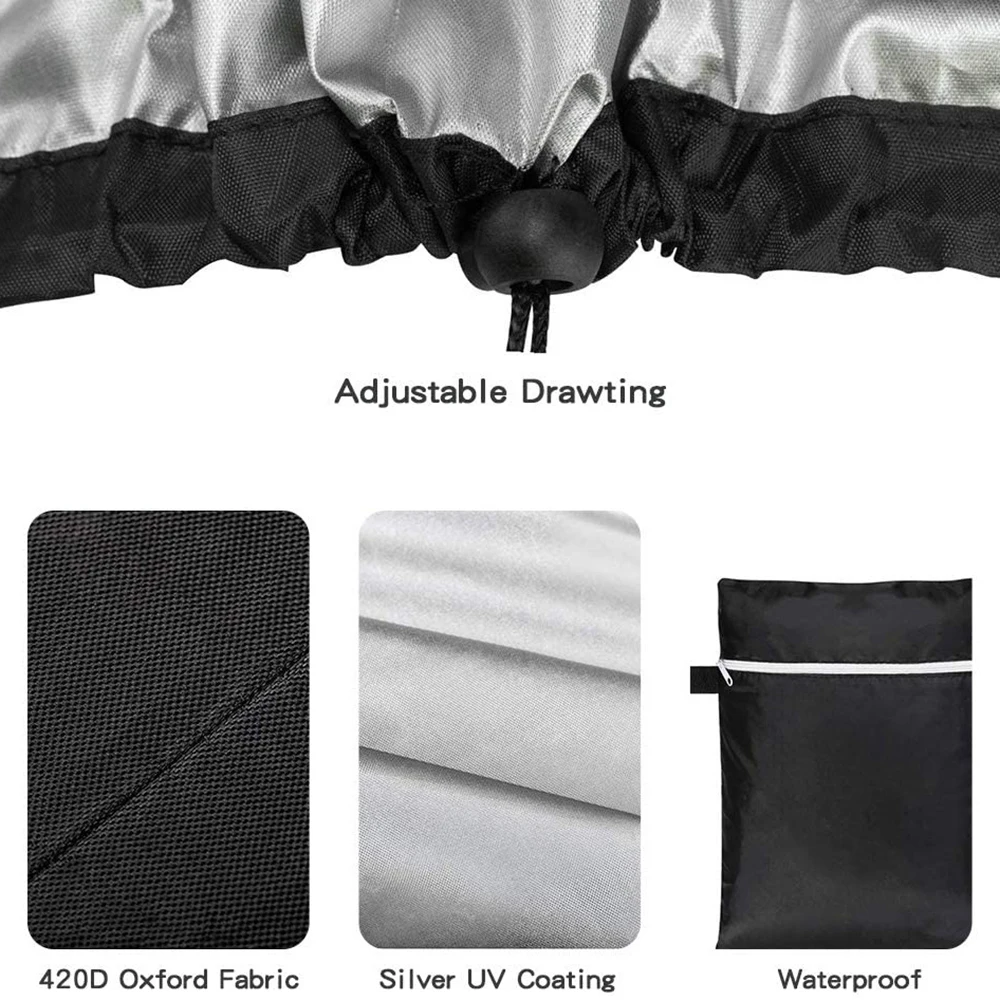 

BBQ Cover Outdoor Dust Waterproof Heavy Duty Grill Cover Rain Protective Outdoor Barbecue Cover Round Bbq Grill Black