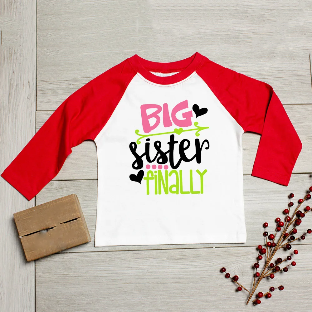 

Big Sister Again/Finally Shirts Sisters Matching Outfits Big Sister Again Sisters Family Look Matching Anouncement Ralgan Tee