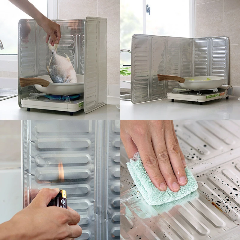 Oil Splatter Screen Foldable Gas Frying Splash Protection Barrier Stove Kitchen Scalding Baffle Cooking Tools | Дом и сад