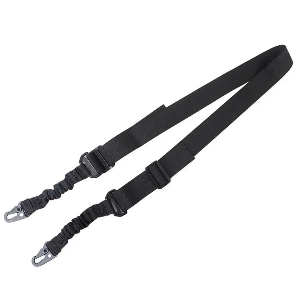 

Nylon Tactical Two Point Rifle Sling QD Rotary Plug 2-Single Point Bungee Belts Safety Lanyard for Military Hunting Accessories