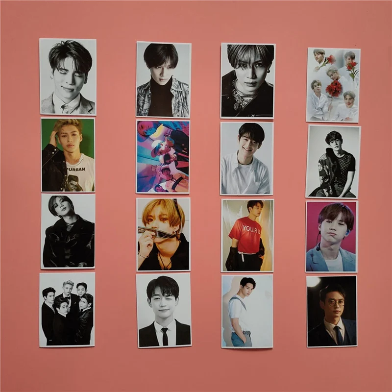 Juego de 16 unids/set de tarjetas fotográficas KPOP SHINee, tarjetas de papel Lomo hechas a mano,