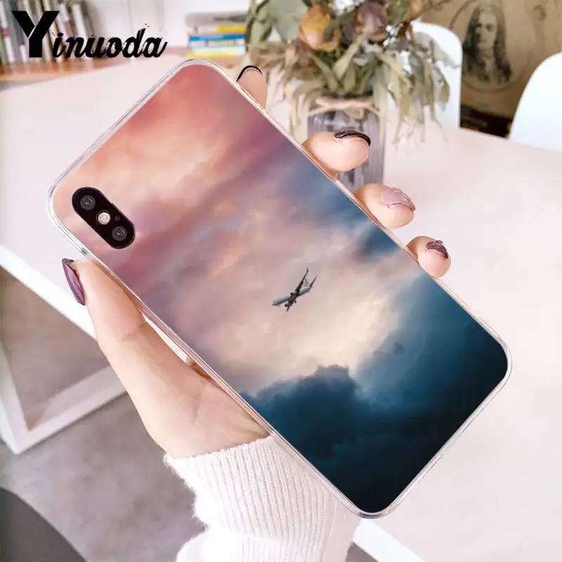 

Yinuoda Sky Airplane Shell Phone Case for iPhone 12 8 7 6 X XS MAX 6S Plus XR 11 12 11pro promax 5 5S SE