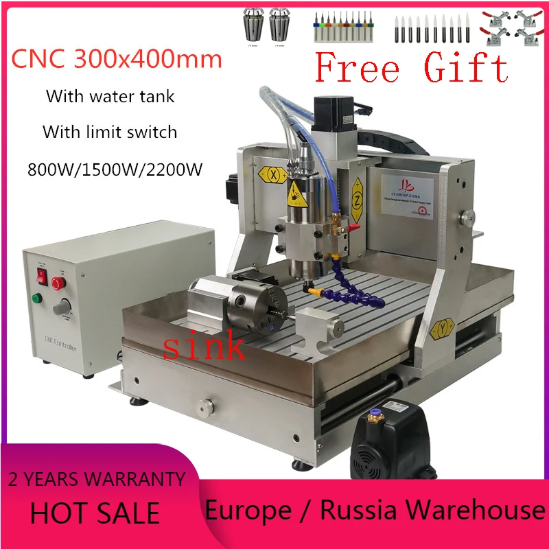 CNC 3040 2200 Вт быстроходный деревообрабатывающий фрезерный станок ЧПУ 4 оси для