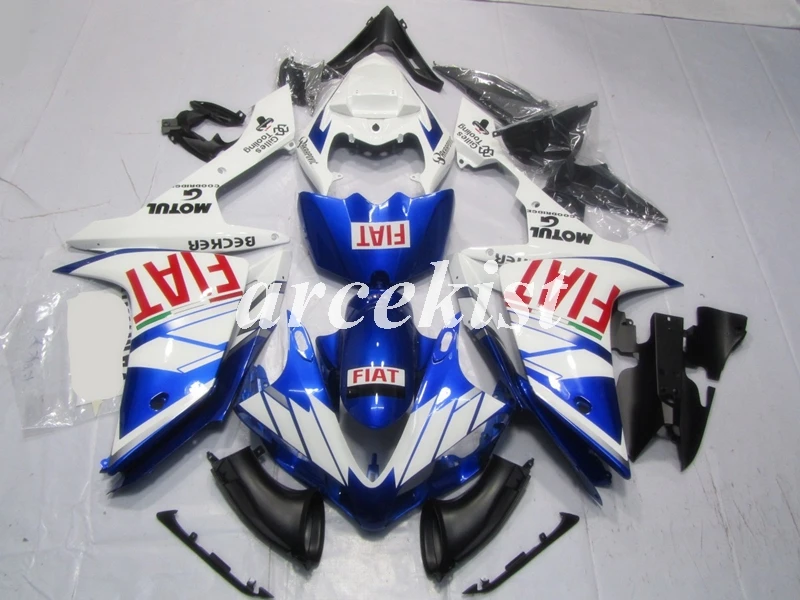 

4 подарка, литьевая форма, новый комплект обтекателей для мотоциклов из АБС-пластика, подходит для YAMAHA YZF-R1 2007 2008 07 08, комплект обтекателей бел...